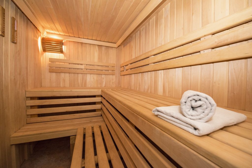 Sauna de madeira